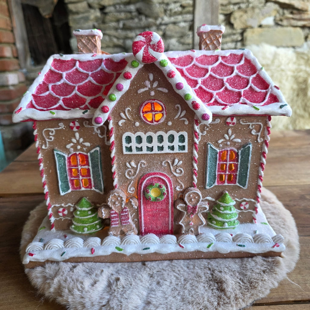 🍪 LED Lebkuchenhaus – Weihnachtliche Handarbeit mit Glitzer