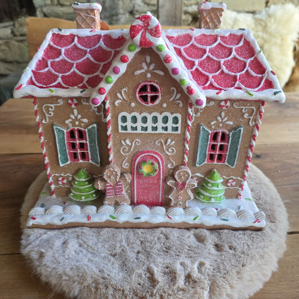 🍪 LED Lebkuchenhaus – Weihnachtliche Handarbeit mit Glitzer