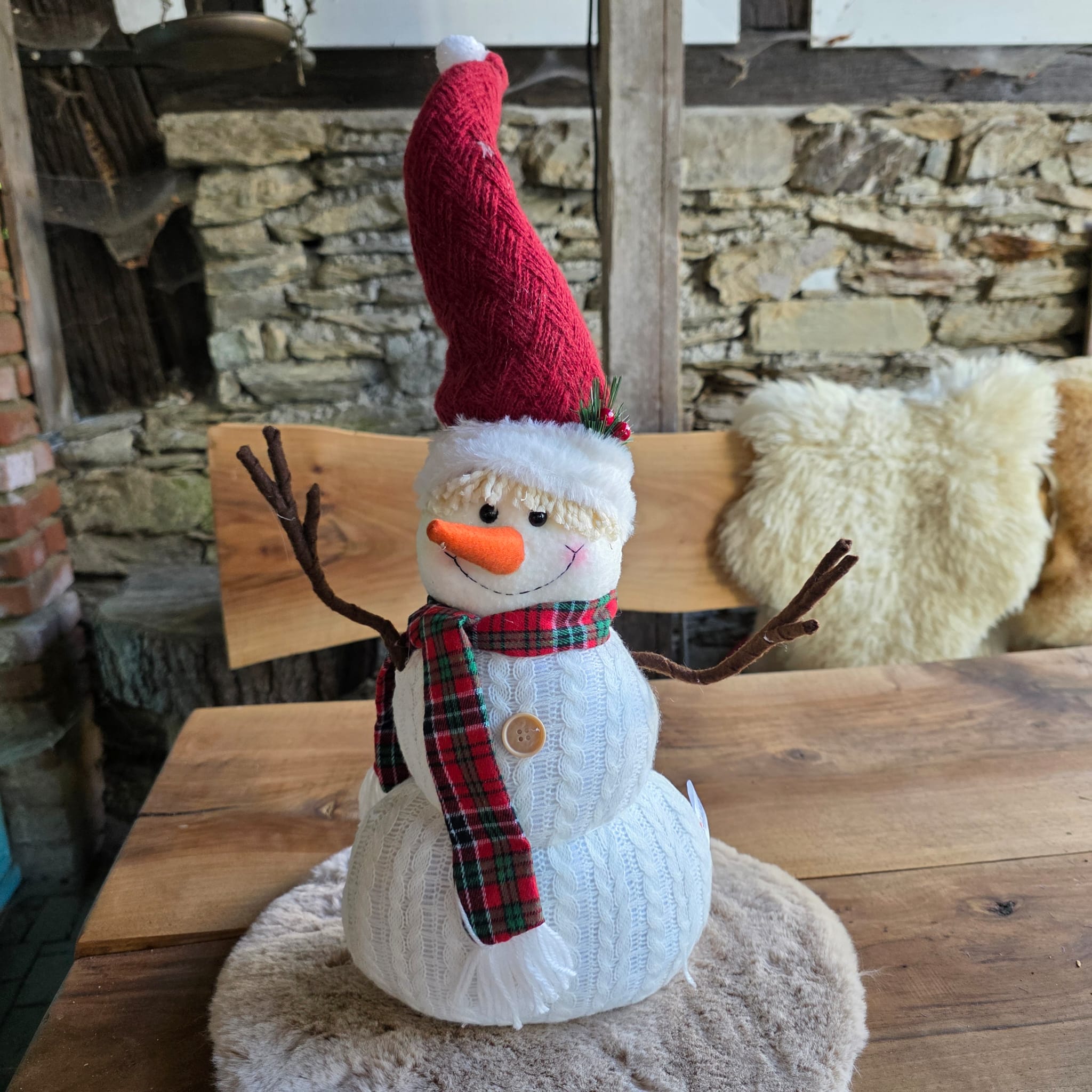 ⛄ Schneemann Snowy – Charmante Weihnachtsdekoration aus Textil