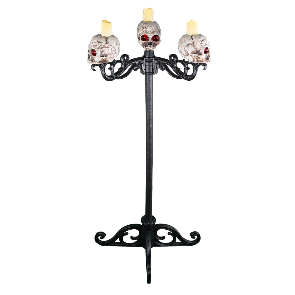 Totenkopf Kerzenständer mit LED Licht