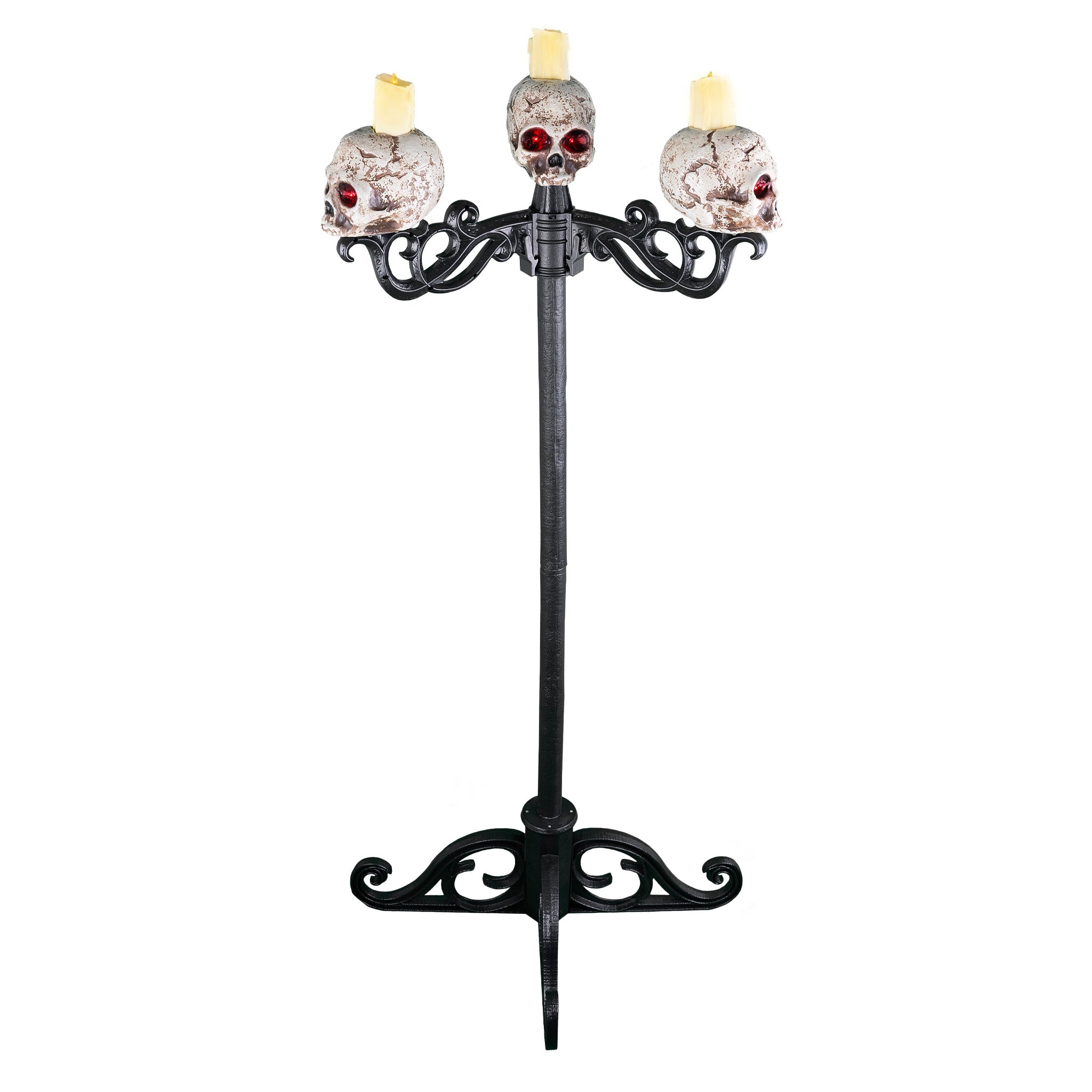 Totenkopf Kerzenständer mit LED Licht
