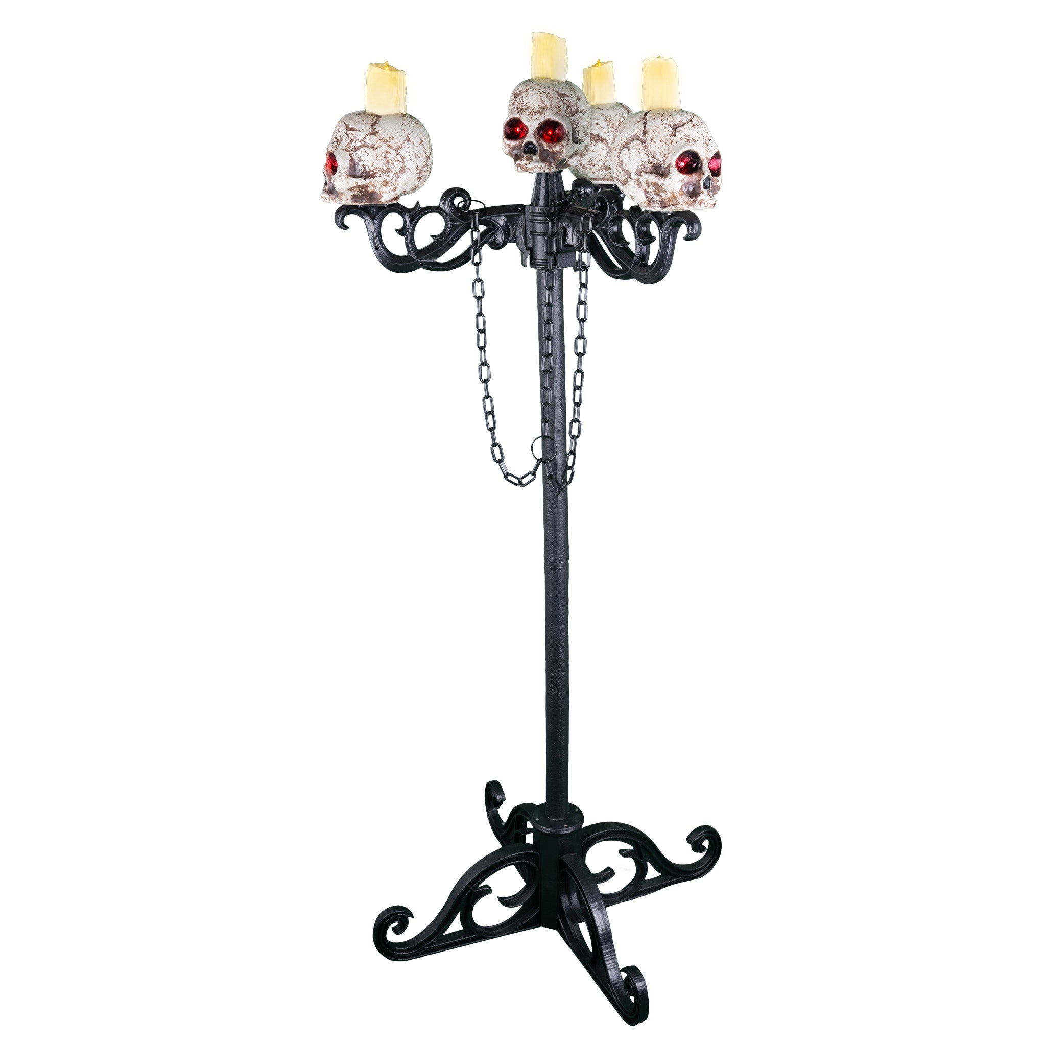 Totenkopf Kerzenständer mit LED Licht