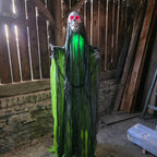 Toxicus – Animatronic Skelett mit neongrünem Gewand, 170 cm