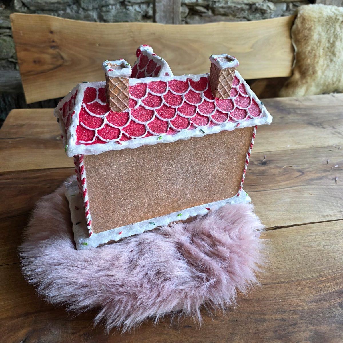 🍪 LED Lebkuchenhaus – Weihnachtliche Handarbeit mit Glitzer
