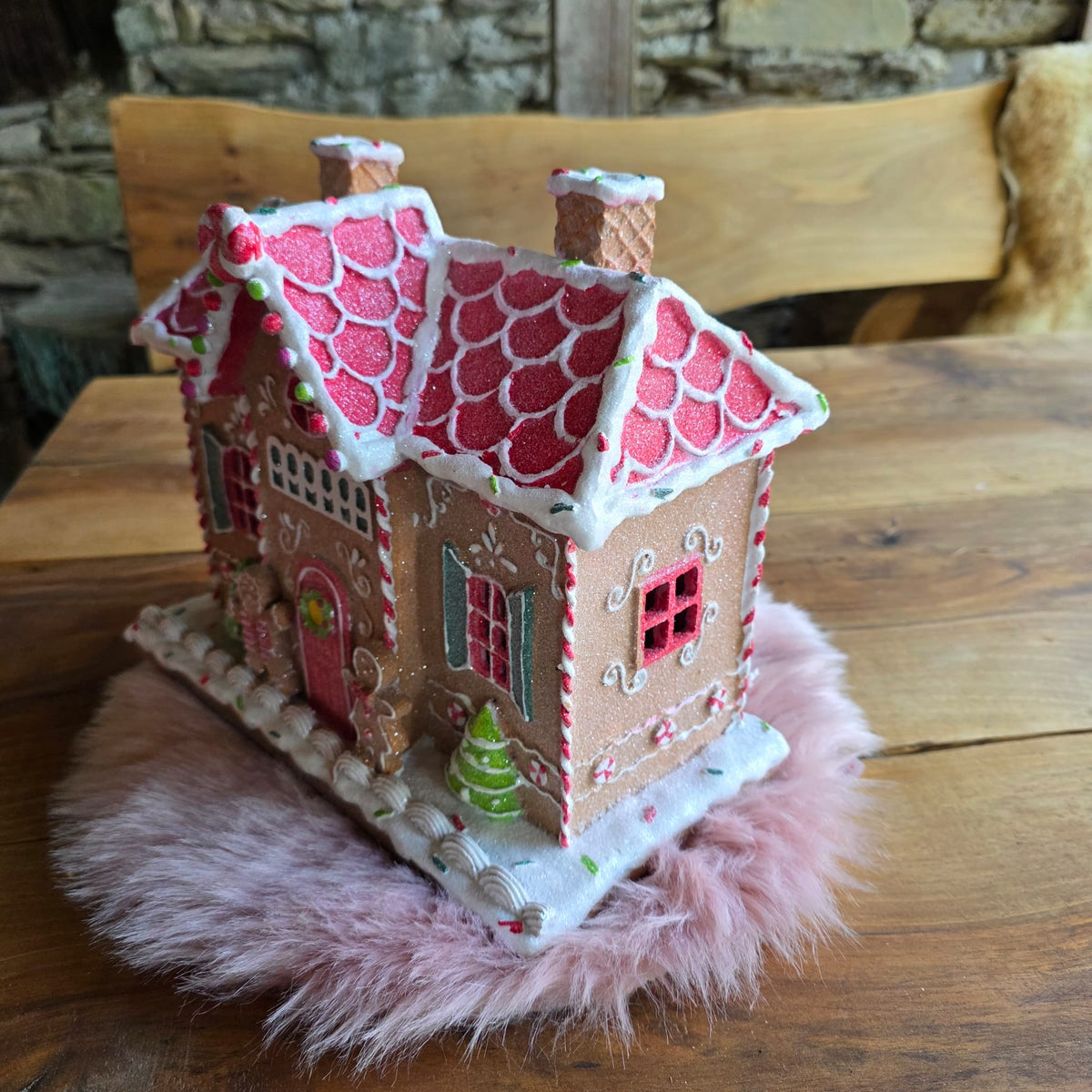 🍪 LED Lebkuchenhaus – Weihnachtliche Handarbeit mit Glitzer