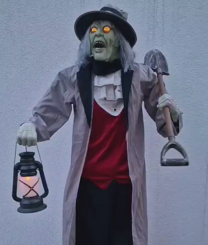 Animatronic Totengräber Alfred – 2,00 m Geisterbahn-Atmosphäre