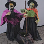 Halloweenfigur 2 Hexen mit Kochtopf