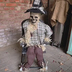 Haunted Vogelscheuche " Schaukel Schorsch "auf Schaukelstuhl – Animatronic 120 cm
