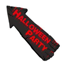 Wegweiser Hinweisschild Halloween Party Schild