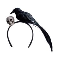 Haarreif mit Rabe und Totenkopf