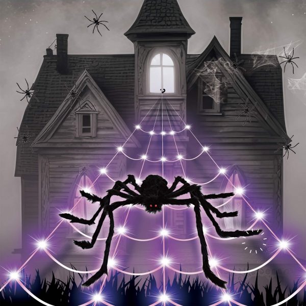 LED Spinnennetz mit Spinne
